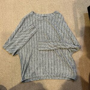 Black Tape Gray and Black Striped Sweater